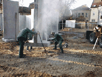 Aufstellen der Lrmschutzwand